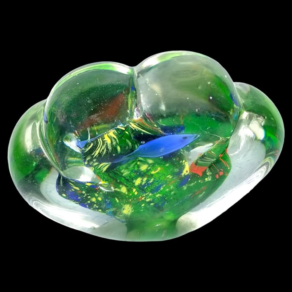 Murano Hand-Blown Double-Sided Fish Aquarium Italian Art Glass Paperweight. - Picture 12 of 15
